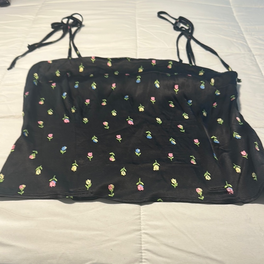 Topshop Black Floral Camisole